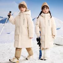 Vaikiška žieminė striukė mergaitėms virš kelio, stora, šilta parka vaikams, juoda, raudona, balta 170cm balta