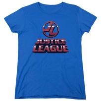 Justice League 8 Bit Justice League Womens T Shirt Royal Blue XL