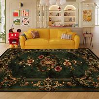 European Style Luxury Green Carpet Living Room Flower Design Non-slip Cloakroom Decoration Rug Washable Soft European Tatami Mat 60x90cm