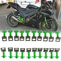 For KAWASAKI Ninja 300 EX300 Z300 NINJA Z250 HONDA CBR900RR 1000RR Motorcycle Fairing Screws 20pcs 6mm Body Spring Nut Bolts Silver 20pcs