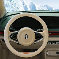 PU Leather Car Steering Wheel Cover Comfort Grab Feel and Wear Resistant All Seasons  Universal 15 InchUniversal balta