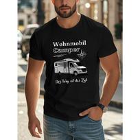 European sizes German RV Camping Crinkle Plus Size Men'S Tee M juoda