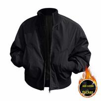Men's American-Style Thickened Cotton Bomber Jacket - Winter Warm, Loose Fit with Stand Collar Medium