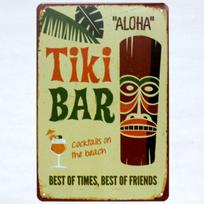 Tiki bar Aloha Bar Cafe Garage Wall Decor Retro Vintage Tin Sign 20x30cm（7.8x11.8inch）