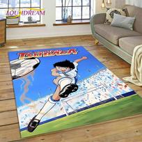 3D Cartoon Captain Tsubasa Football Carpet Rug for Bedroom Living Room Home Sofa Decoration,Children Game Large Decor Floor Mat 40x60cm( 15x23in )