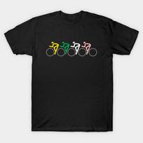 Men Black Print T-shirt Tour Peloton No-Cut Heat Transfer Print Cotton Tshirt 3XL