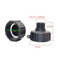 IBC IBC Ton Barrel Connector S60 Hose Connector IBC Tank Adapter  Water Tank 1 inches black