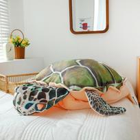 Wearable Turtle Shell Plush Sleeping Bag for Kids & Adults - Cartoon Animal Pillow Doll 80cm 0.9kg