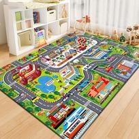 Crystal Pile Rug Washable Carpet for Kids Playroom Kindergarten Early Learning Soft Crawling Mat Living Room Bedroom 40X60CM