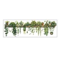 90x30CM žalių augalų sienų lipdukas vandeniui atsparus PVC Lipdukas šiuolaikiškas gyvenamasis kambarys, vaikų miegamasis, vazoninis augalas, žaluma, sienų meno dekoravimo lipdukas žalia