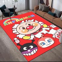 Anpanman Family Square Area Rug, Non-Slip Floor Mat for Bedroom, Perfect Gift for Anpanman Fans 60x90cm