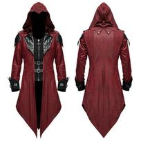Cosplay Medieval Man Streetwear Hooded Jackets Outwear Costume Edward Assassins Creed S