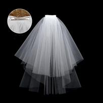 Simple Flower Bridal Veil Bow Ribbon Marry Veil Pearl Bridal Headdress Bride Head Gauze Bride Accessories