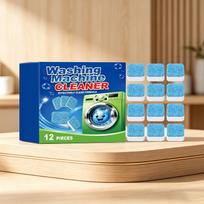 Washing Machine Cleaner Tablets 12 Pieces Effective Cleaning Formula Removes Residue and Odors Safe for All Washing Machines One Size mėlyna