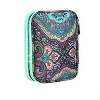 Double Layer Crochet Hook Case Compact Zipper Closure Knitting Stitch Holder