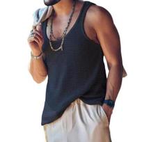 Men Summer Vest Sleeveless Solid Color Simple Style Knitted U Neck Sports Soft Pullover Men Tank Top Men Clothes 3XL
