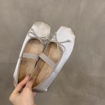 Bailamos Brand  Satin Silk Ballet Shoes Woman Classic Square Toe Bowtie Elastic Band Ballerina Flats Ladies Soft Loafers M 35