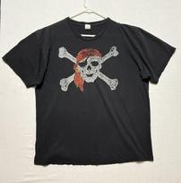 Vintage T-Shirt Black Pirate L Distressed Jolly Roger Skull Crossbones Graphic S įvairiaspalvis