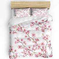 Chinese Style Plum Blossom Magpie Carp Duvet Cover with Pillow Case Custom 3pcs Bedding Set Quilt Cover Double Bed Home Textile AU Double(180x210cm)