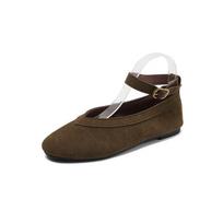 Fashion Spring and Autumn Women's Flat-bottomed Ballet Soft Leather Low-top Shoes Are Fashionable and Round-headed Casual Low-top Shoes. 35