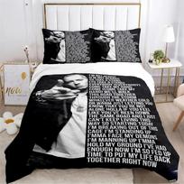 Eminem hip-hop Singer All Season Duvet Cover Comforter Bedding Sets Soft Quilt Cover And Pillowcases Single/Double/Queen/King EU single(135x200cm) gray