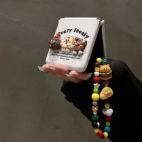 Case For Samsung Z Flip 6 5 4/Oppo Find N3flip N2flip/Xiaomi Mix Flip Leather Cover Funny 3d Cookie Phone Cases Fundas For Samsung Galaxy ZFlip6