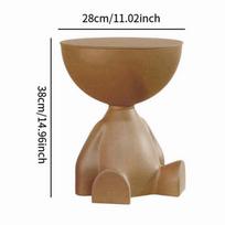 Creative Side End Table Flat Head Bedside Table Household Sofa Side Rack Bedroom Balcony Movable Mini Table Small Apartment Tea brown