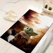 1pc Disney Star wars Yoda Pattern Carpet Area Rug Non slip Carpet Hand Washable Floor Mat Suitable For Living Room Bedroom Home Decor 60cm by 90cm