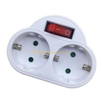 B03C Travel Friendly EU German Socket Adapter Travel Plug with Independent Switches China Mainland
