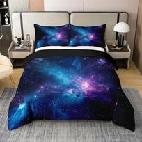 Galaktika 3D skaitmeninė spauda, trijų dalių komplektas, patalynės užvalkalas, tiesioginis pardavimas 135 * 200cm 50 * 80cm * 1 two-piece set