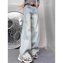 Autumn 2025 Women's High-Waisted Slimming Wide-Leg Jeans: Casual, Loose, Versatile Straight-Leg Design S