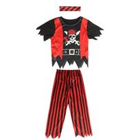 Boys Costume Pirate Outfit Halloween Pirate Costume Set Children Buccaneer Captain Dress Up Clothes for Cosplay-Events