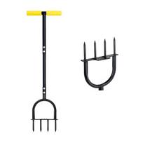 4 Prong Carbon Steel Garden Aerator Tool For Soil Loosening And Oxygenation With Ergonomic Handle 1