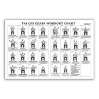 Tai Chi Chair Workout Chart Poster Unframed Seated Exercises for Beginners And Seniors 12x18 Inch PVC Wall Art for Living Room Bedroom Yoga Studio Gym Mens
