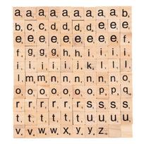 100Pcs Wood Tiles Letter Alphabet Craft Wooden Decoration for Home Wedding Party Christmas DIY Ornaments Digital Puzzle Kids Toy