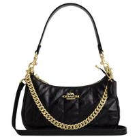 Coach Teri 15 Zipper Cover Leather Mini Shoulder Bag Women Bags Gold Black CDY83-IMBLK Basic Set (Bag+Dust Bag)