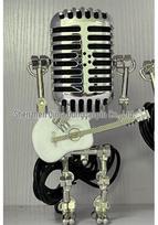 Retro Metal Microphone Robot Lamp 50V black