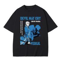 Devil May Cry Vergil  Son of Sparda  Vintage Style Oversized T-Shirt | Action Game Streetwear Tee S įvairiaspalvis