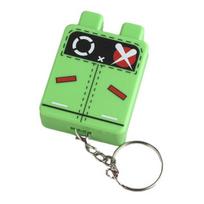 Cartoon Cube Clicker Keychain Toy Stress Relief Decompression Button Fidget Key Ring Hanging Decoration Bag Charm Purse žalia