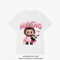 Fashion Labubu Printed T-shirt Unisex Short-sleeved Round Neck New Summer Dress S įvairiaspalvis