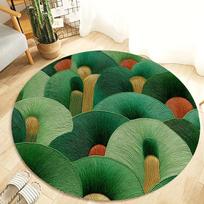 Nordic Boho Round Area Rug, Creative Bohemian Pattern Floor Mat, Soft Non-Slip Washable Circle Carpet for Bedroom & Bathroom Diameter 60cm