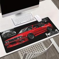 Red Sports Car Design Large Gaming Mouse Pad Durable Rubber Base Desk Mat for Office and PC 300x800x2mm