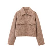 2025 Spring Women's Suede Zipper Jacket – European & American Street Fashion Large