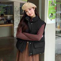 Cotton vest women's short autumn and winter loose vest vest vest jacket student warm cotton jacket tide M recommends about 85 to 52.5 kg