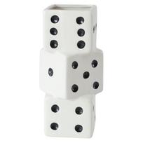 Unique Ceramic Dice Vase Decorative Accent Desk Shelf Indoor Display Fun Home Decor 8.75 Inches Height United States