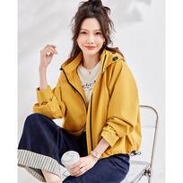 TERRE BLEUE Women's Autumn Windproof Hooded Jacket L