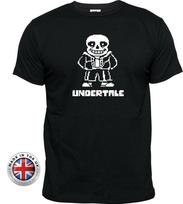 UNDERTALE marškinėliai Sans Skeletas juodi T marškinėliai. Unisex moteriški, vaikams L black