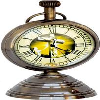 Antique Brass Desk Shelf Clock Nautical Desk Decor Paperweight Clock for Home Office