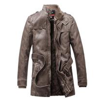 Men's Jacket Biker Trendy Men's PU Leather Jacket M