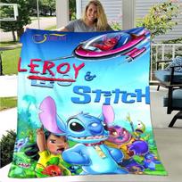 Super Skaidri 3D Dygsniuota Lovos Antklodė Biuro Namų Žygio Iškylos Stora Antklodė Madingas Patalynės Užvalkalas Flanelinis Antklodė 75x90cm blue